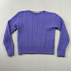 Vintage Triple Palm Classic Sweater Womens M‎ Cable Knit V Neck Lavender Classic
